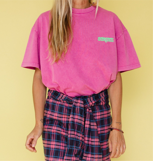WORLD OF STIEG OVERSIZED T-SHIRT | PINK