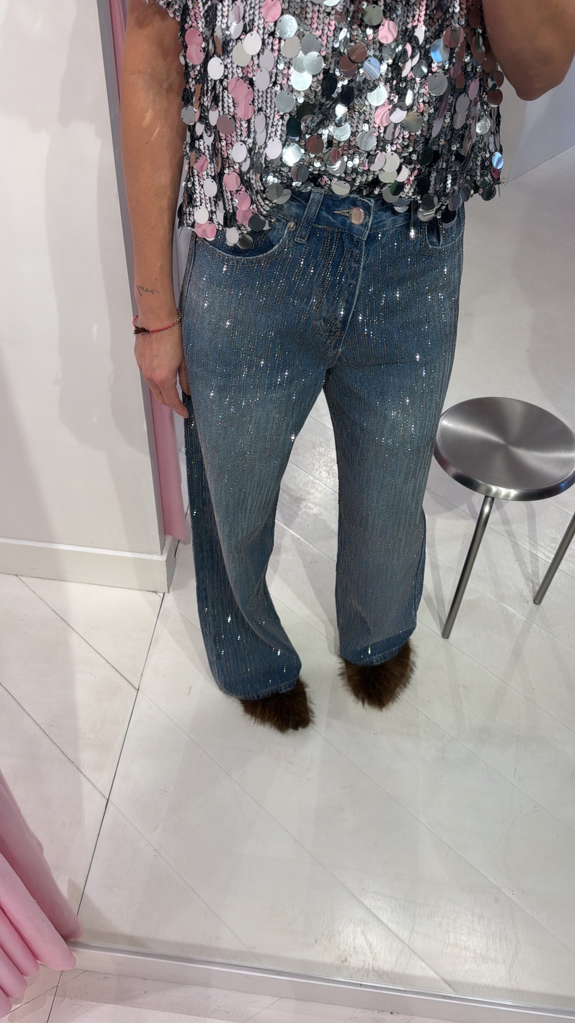 GLITTER JEANS WIDE