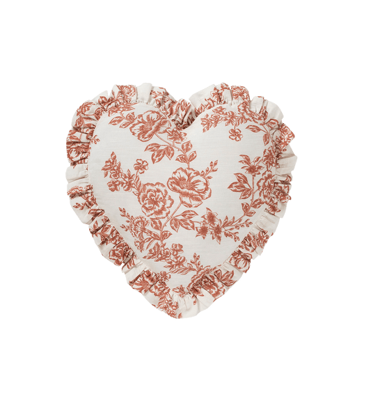 WHIMSICAL ROSE HEART CUSHION