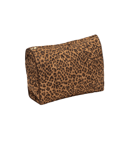 LEOPARD QUILTED WASH BAG
