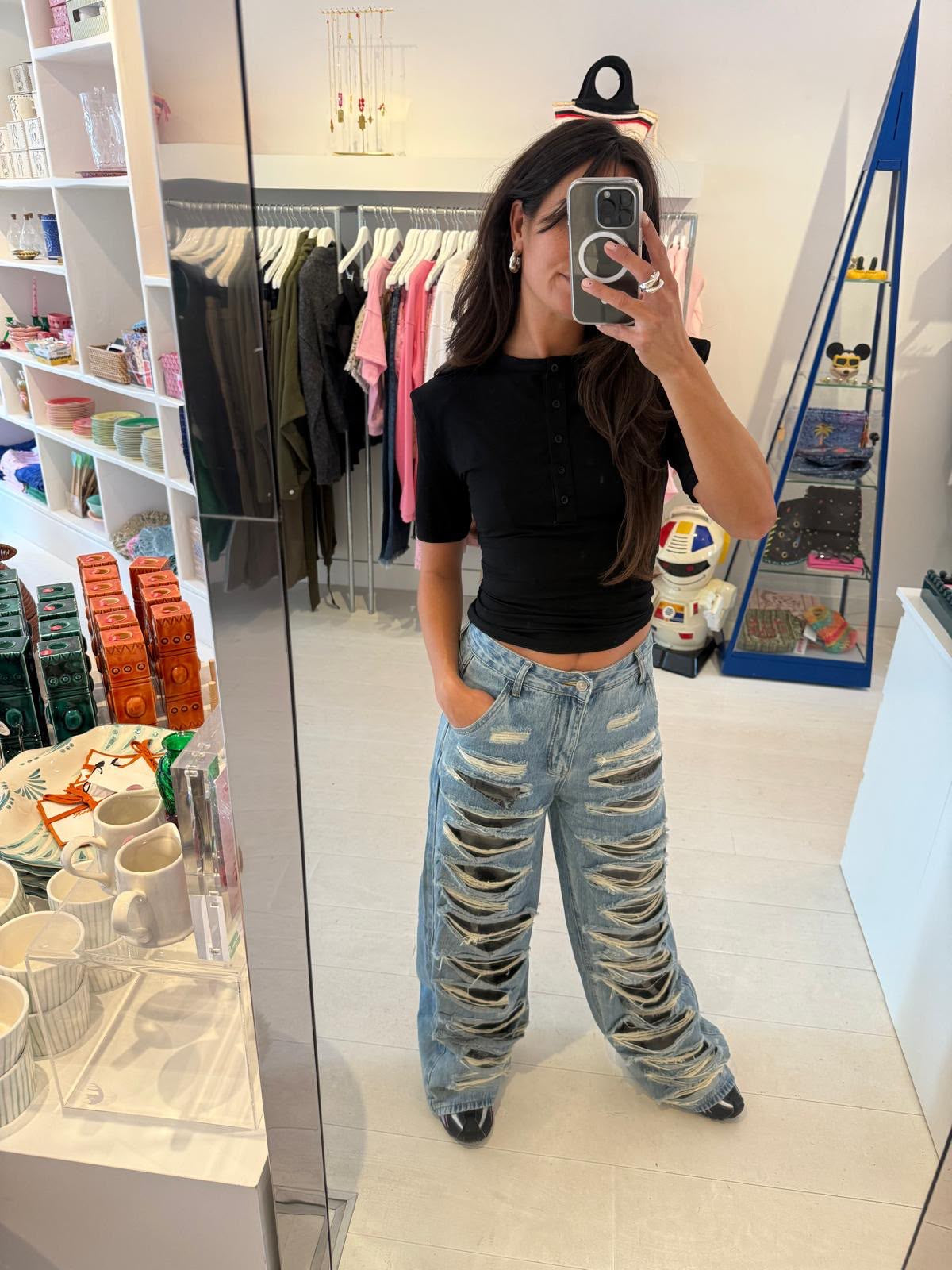 CAMO RIPPED JEANS