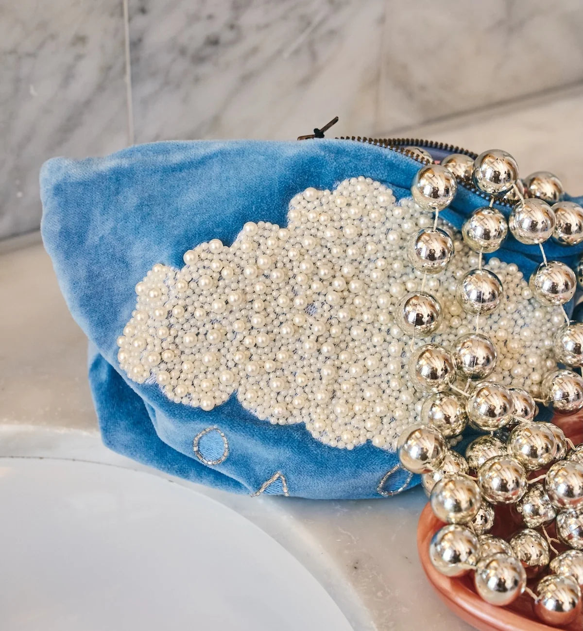 BEADED PEARLY WEATHER WASH BAG