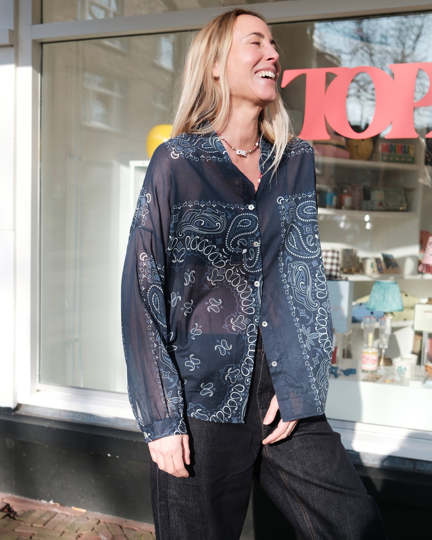 BANDANA BLOUSE BLUE