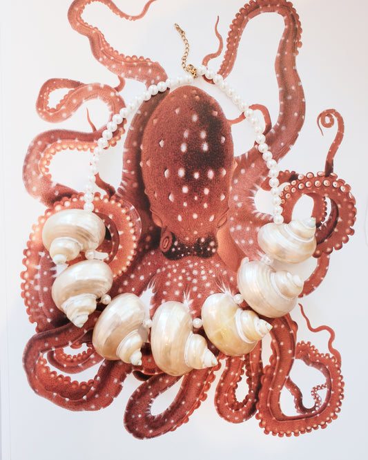 BIG SHELL PEARL NECKLACE