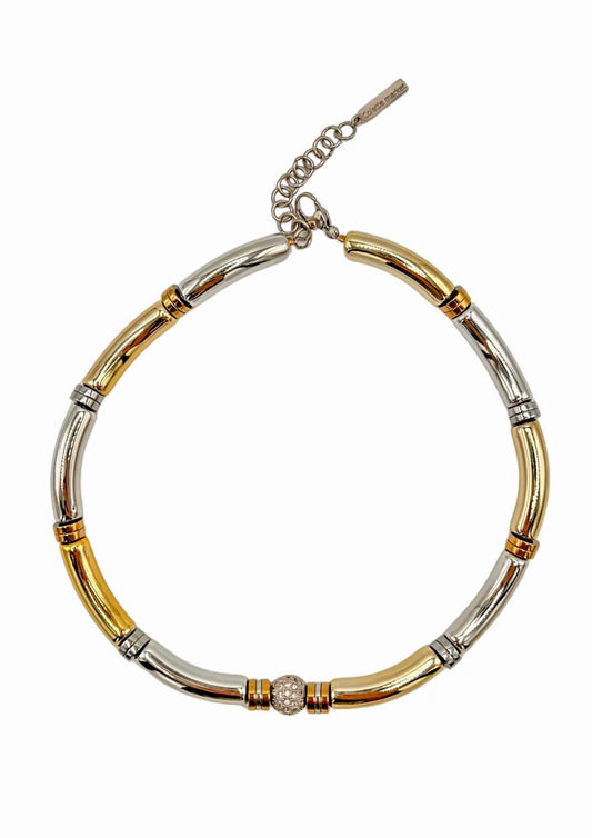 LIL BALL STRASS NECKLACE - GOLD & SILVER