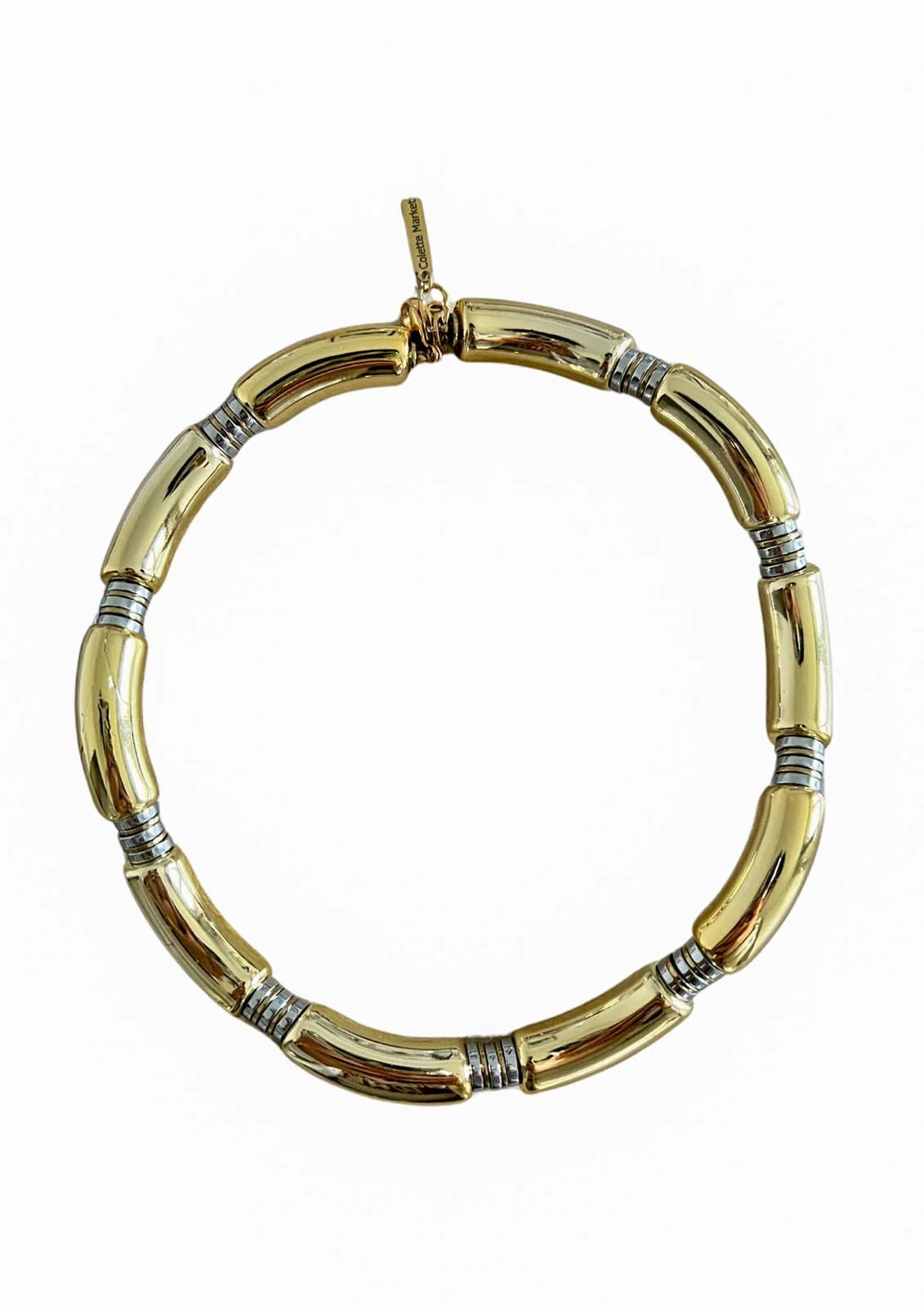 BIG TUBE MIX GOLD & SILVER NECKLACE