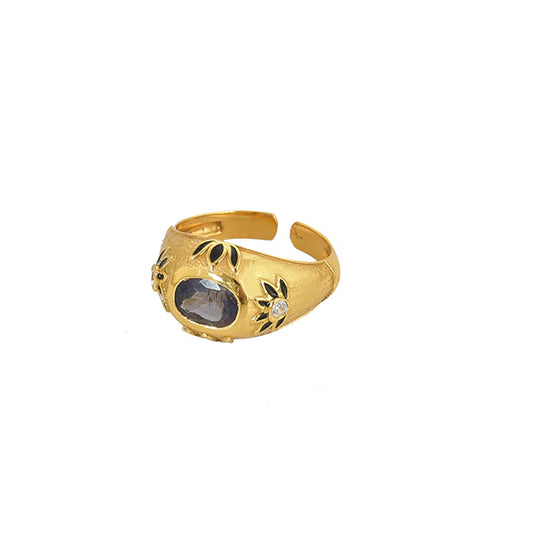 GOLDEN RING AMETHYST STONE