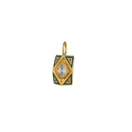 GOLDEN BOX CHARM WITH STONE