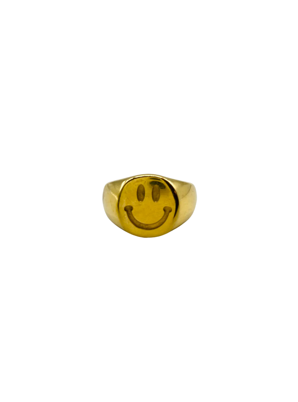 Smiley Ring 18K Goldplated Stainless Steel