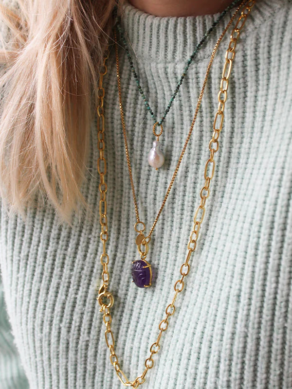 TIGER EYE SCARAB CHARM