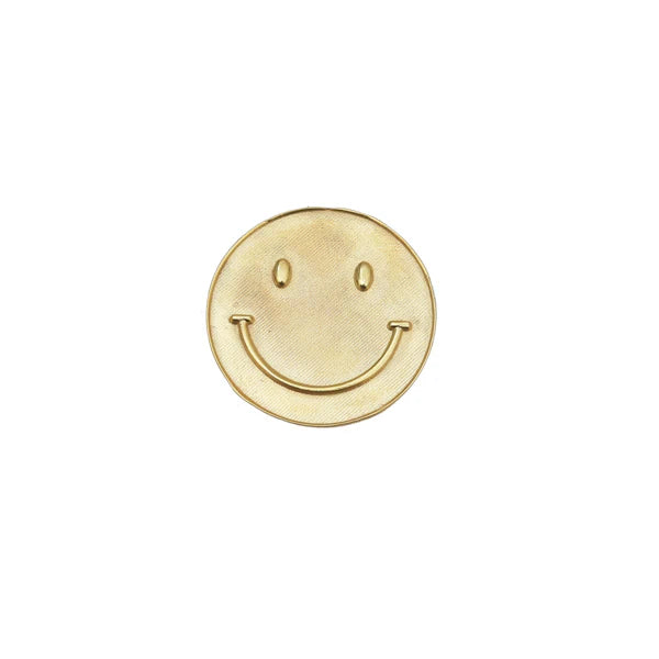 GOLD SMILEY BROCHE