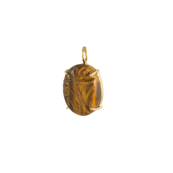 TIGER EYE SCARAB CHARM