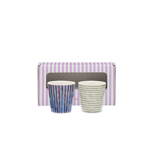 STRIPE AFFAIR COFFEE CUP SET OF 2