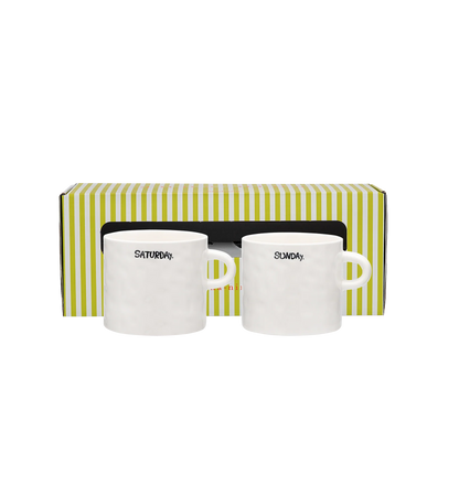 WEEKEND TEA MUG SET OF 2 WHITE