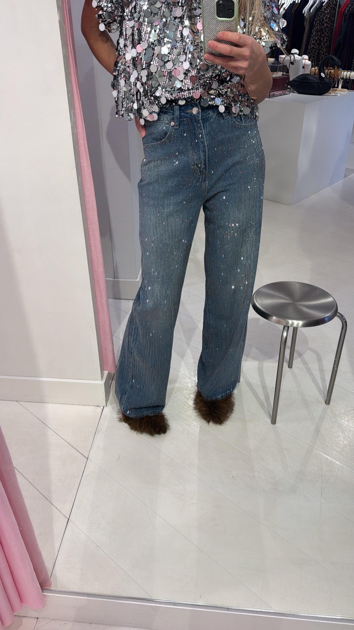 GLITTER JEANS WIDE