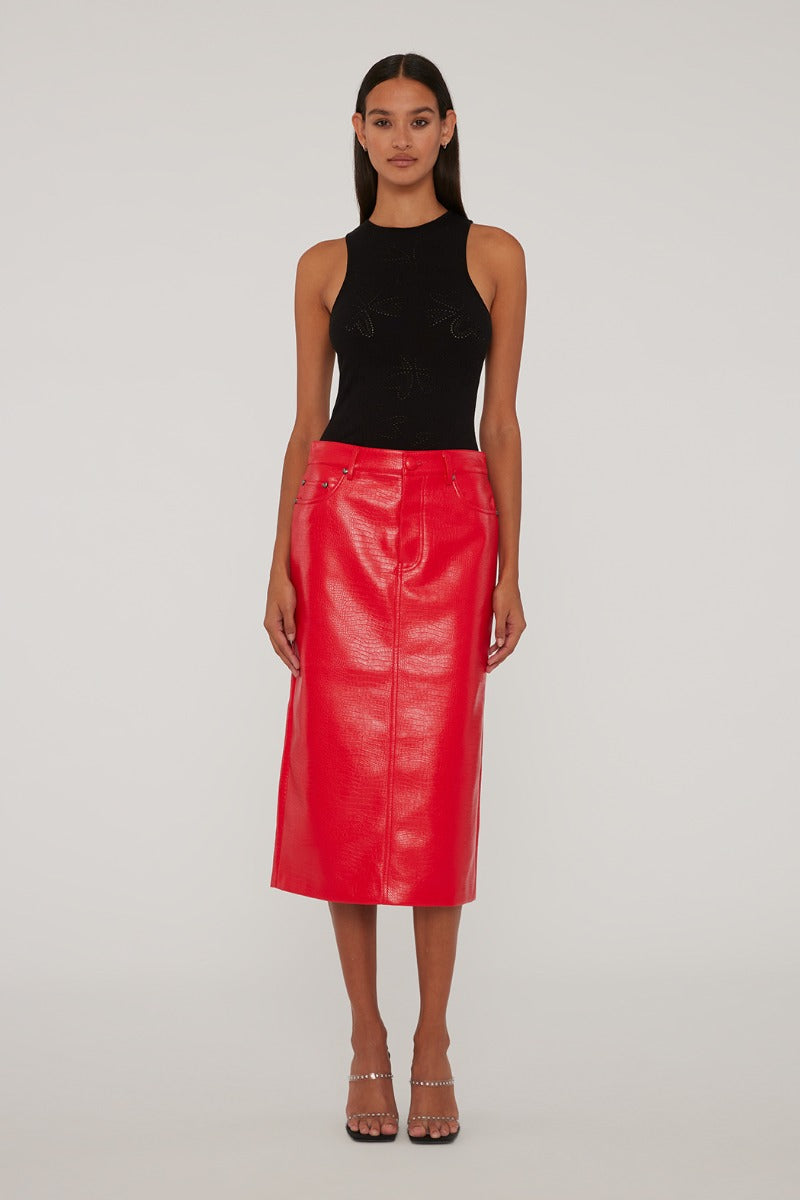 Textured Midi Skirt