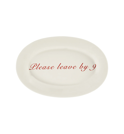 PLEASE LEAVE BY 9 SERVING PLATTER - RED