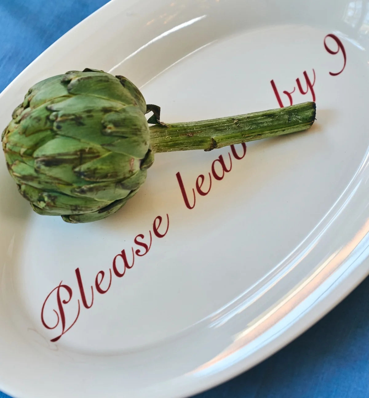 PLEASE LEAVE BY 9 SERVING PLATTER - RED
