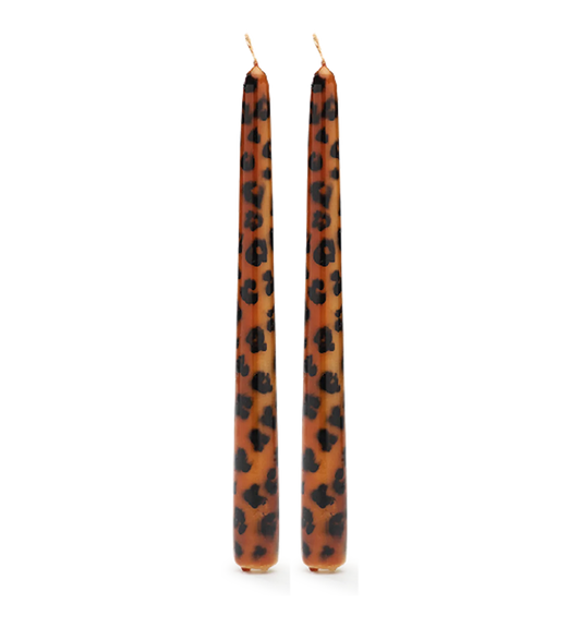 Set of 2 Leopard Candles