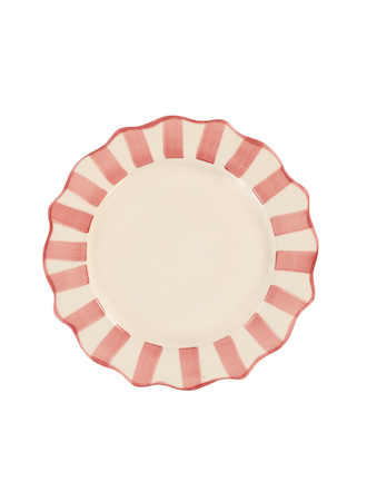 Pink Scalloped Dinner Plate