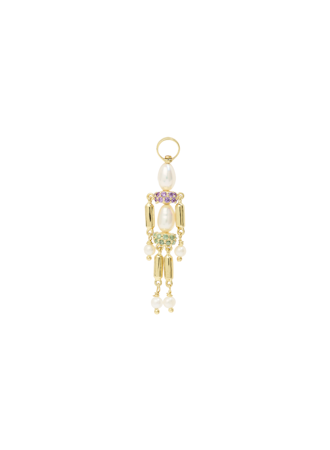 Rocket Man Charm Silver Goldplated