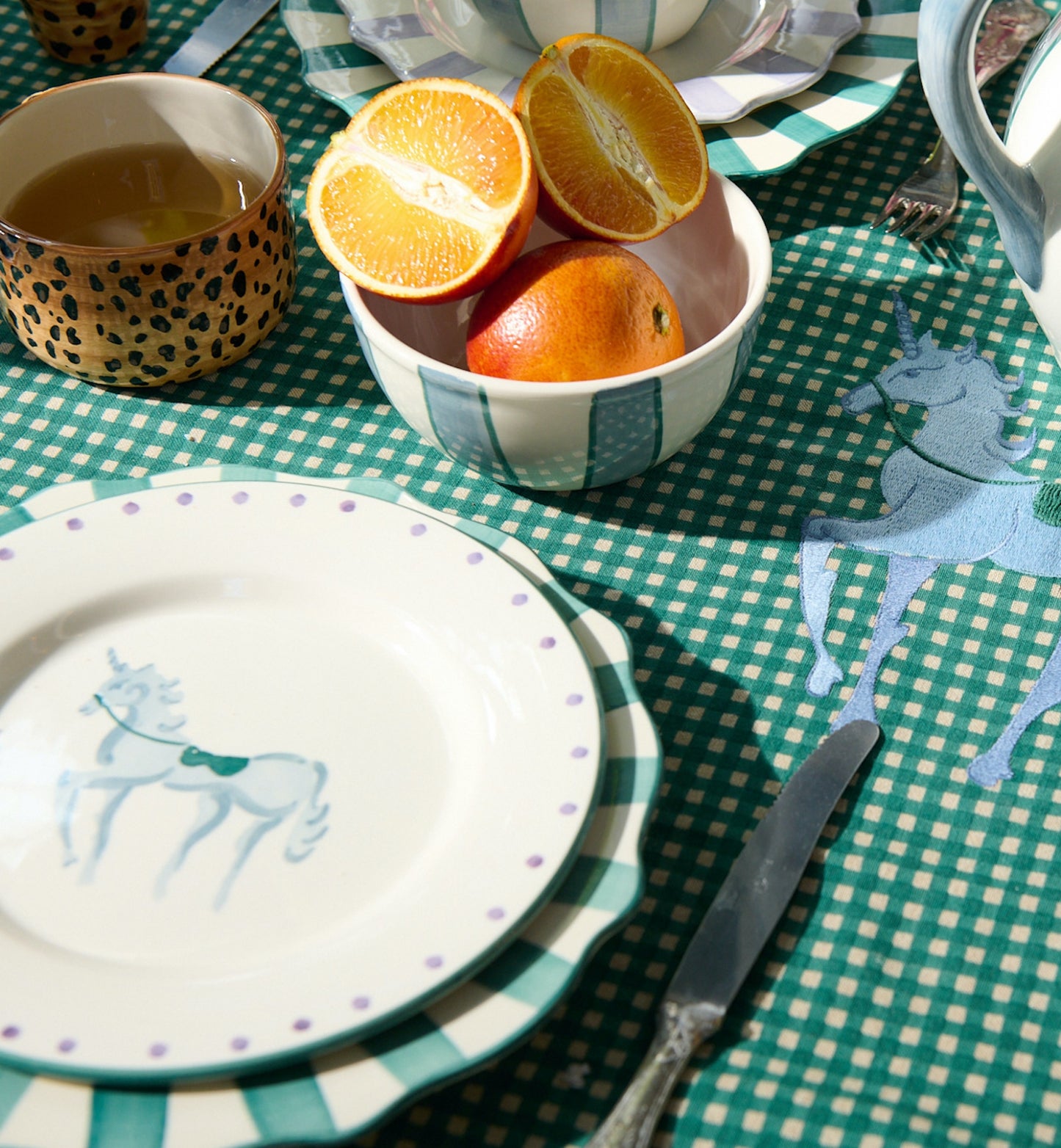 Gingham Pegasus Tablecloth