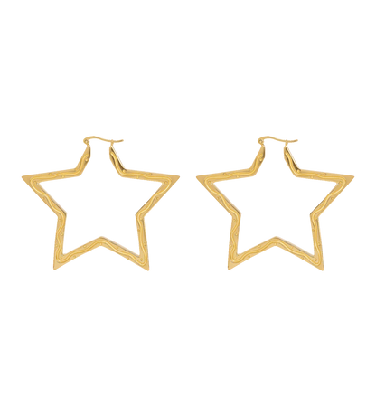 Large Funky Star Hoop Earrings