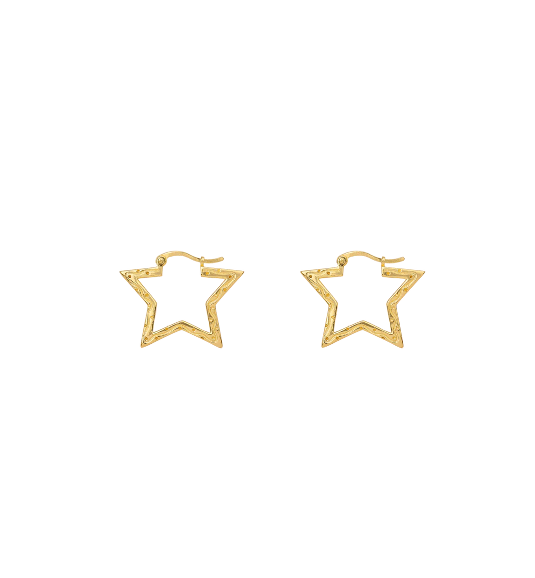 Small Funky Star Hoop Earrings