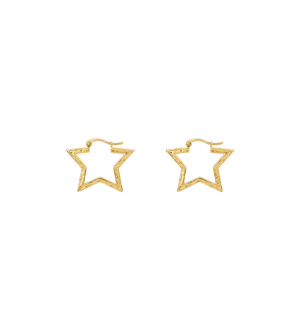 Small Funky Star Hoop Earrings