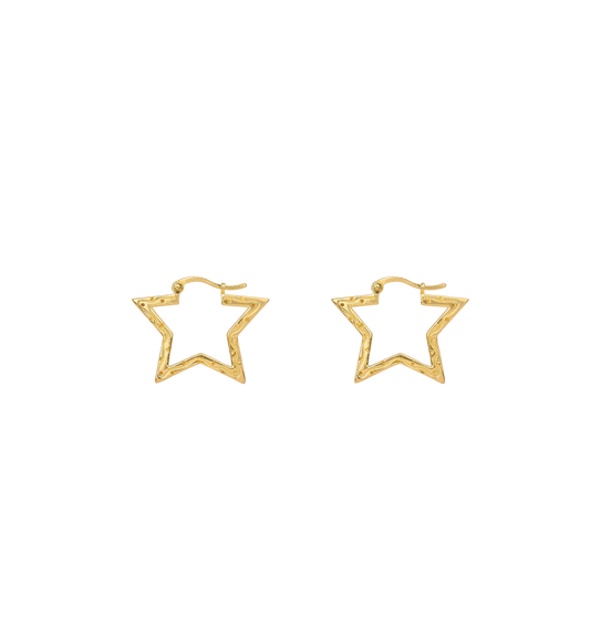 Small Funky Star Hoop Earrings