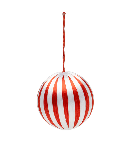 Big Corded Red and White Stripe Ornament