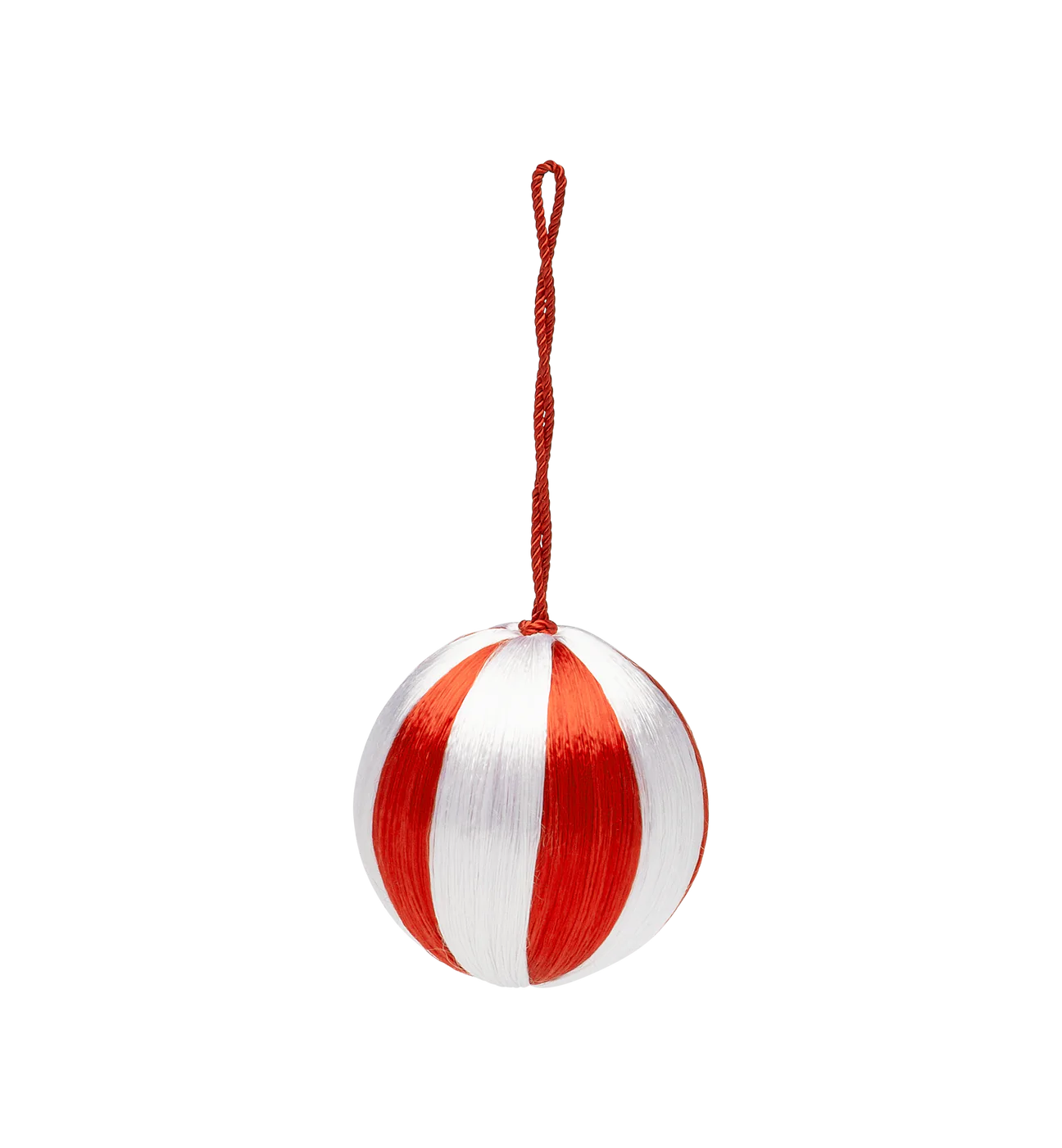 Small Corded Red and White Stripe Ornament