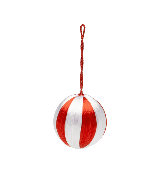 Small Corded Red and White Stripe Ornament