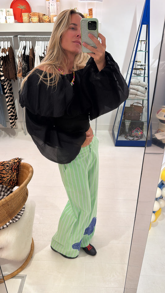 STRIPE GREEN PANTS M/L