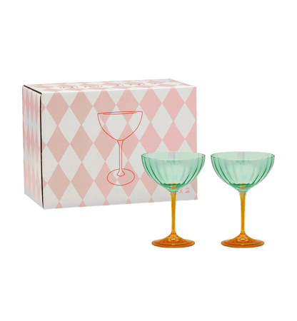 Jazzy Arancia Optic Champagne Glass Set of 2