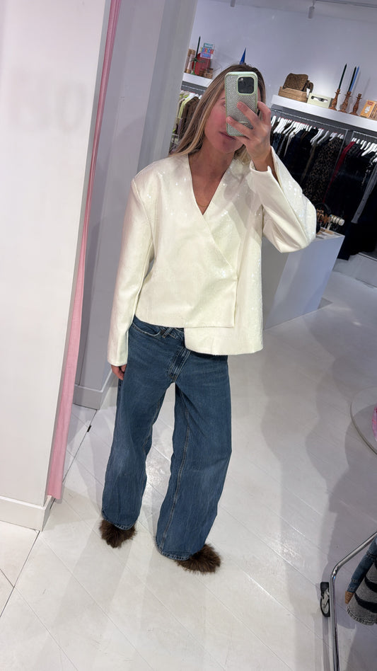 SEQUIN WHITE BLAZER