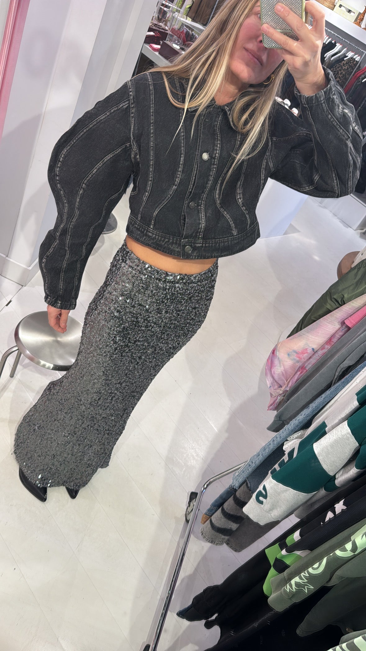 SEQUIN LONG SKIRT