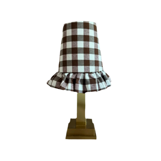 Club Carlotta Philia Tablelamp - Brown Check Ruffle