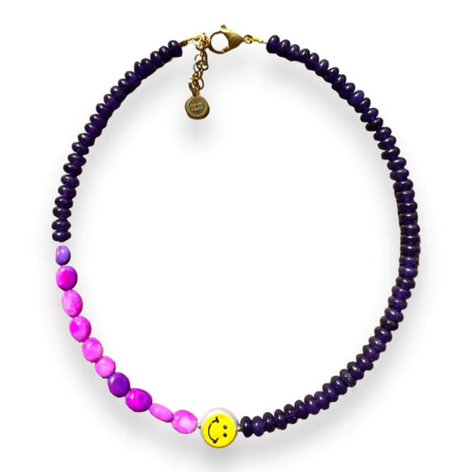 Purple Smiley Necklace