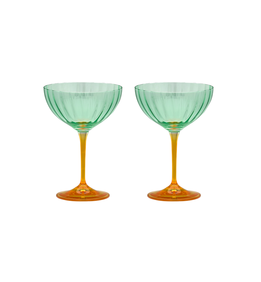 Jazzy Arancia Optic Champagne Glass Set of 2
