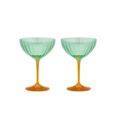 Jazzy Arancia Optic Champagne Glass Set of 2