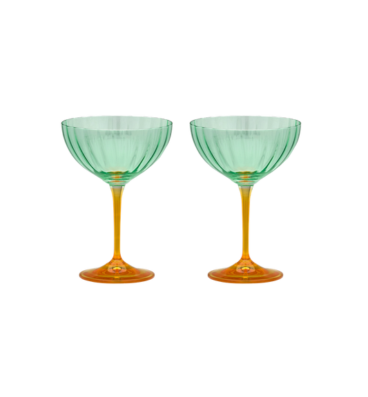 Jazzy Arancia Optic Champagne Glass Set of 2