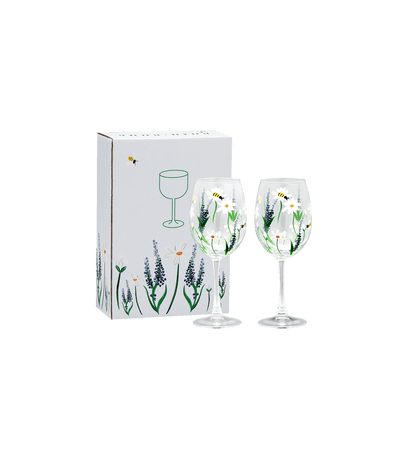 Springtime Toast Wine Glass Set of 2