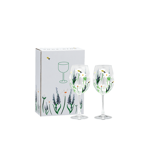 Springtime Toast Wine Glass Set of 2