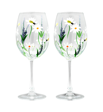 Springtime Toast Wine Glass Set of 2