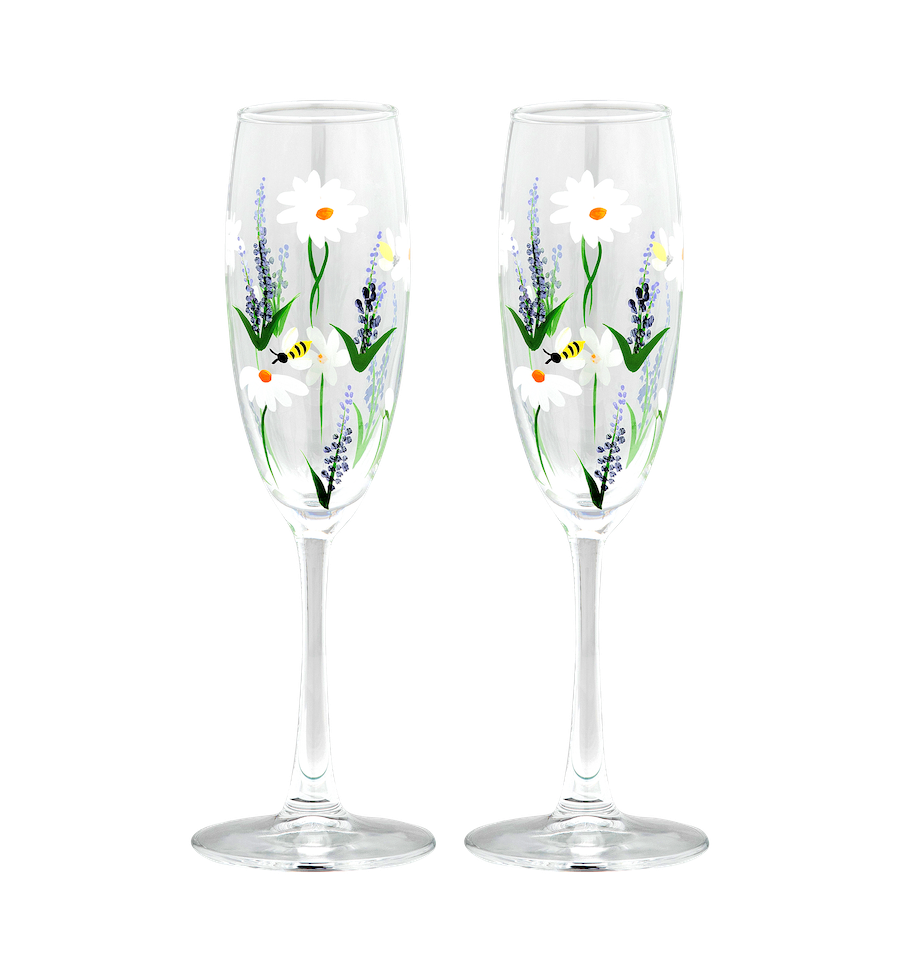 Springtime Toast Champagne Flute Set of 2