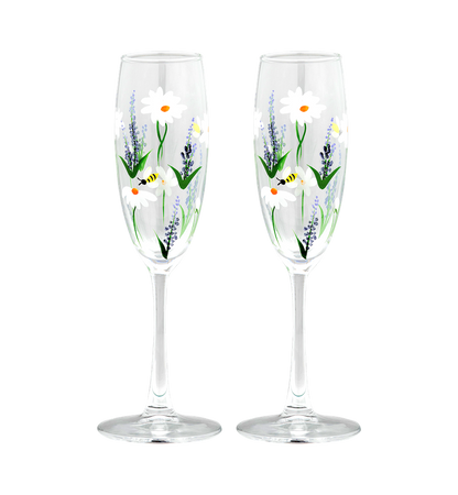 Springtime Toast Champagne Flute Set of 2