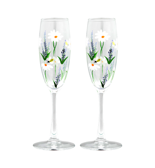 Springtime Toast Champagne Flute Set of 2