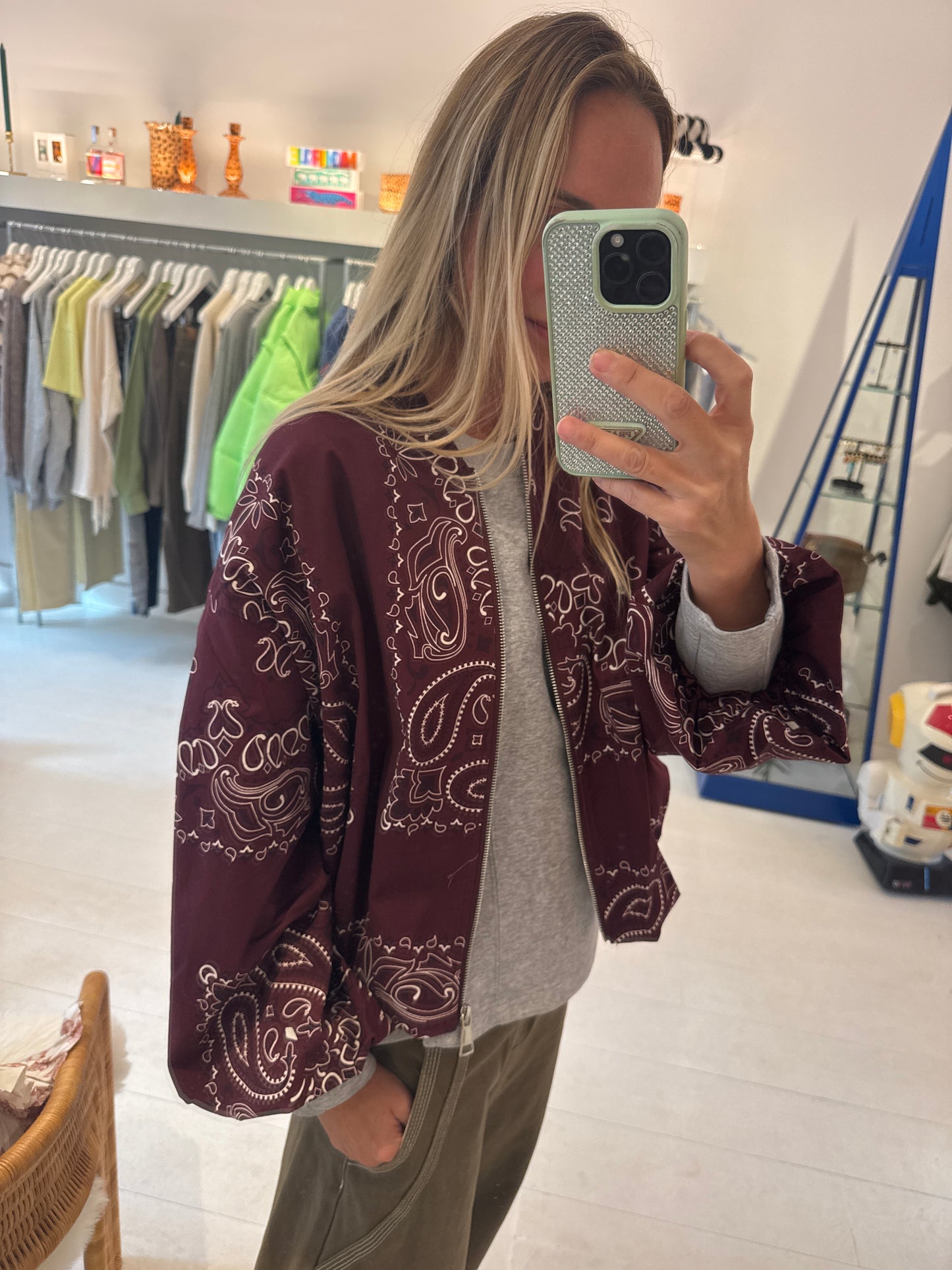 PAISLEY BOMBER Burgundy