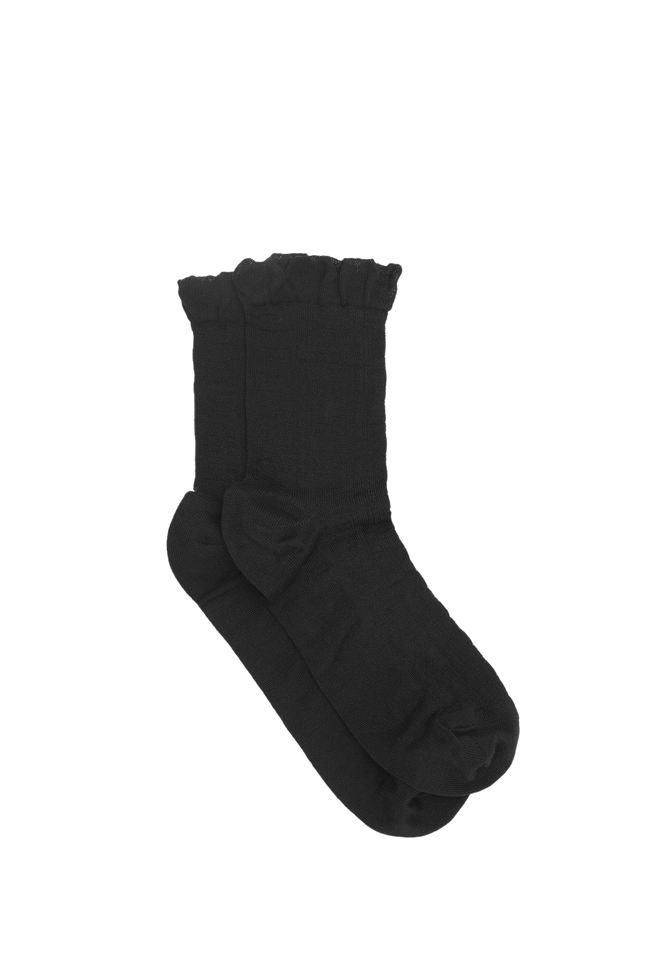 Black Short Ruffle Socks